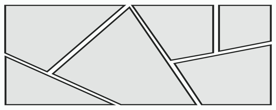 Image collage layout template. Mosaic mood board grid collection. Picture frame set. Photo album concept idea for banner, poster, comic page, flyer, brochure, booklet, memory wall design. Vector pack