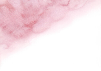 Fototapeta premium Soft pink watercolor wash background with hand-painted bleeding texture and artistic gradient.