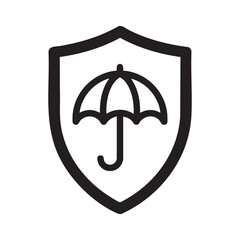 Shield with umbrella icon