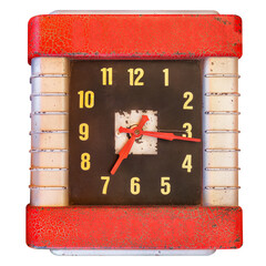 Vintage isolated American wall clock from the fifties