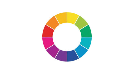 Obraz premium Vibrant Segmented Color Wheel On Black Background