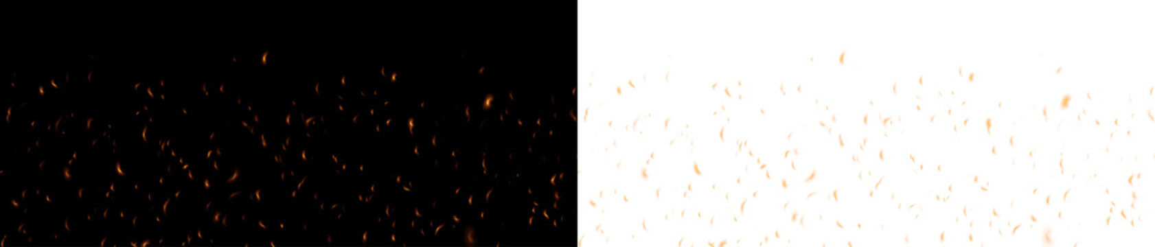 Softly rising flames with shimmering light edges and realistic burning effect. Warm fire flow on transparent background.