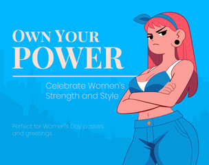 Strong Female Mechanic, Happy Women's Day greeting card