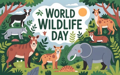 Obraz premium Celebrating world wildlife day
