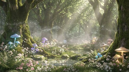 Enchanted Faerie Glade In The Mystical Island Of Avalon