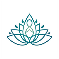 Lotus mother child infinity symbol gradient logo design Vector