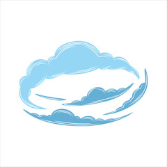 Stylized blue clouds swirling pattern graphic illustration Vector