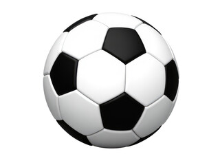 Fototapeta premium A simple soccer ball with black and white stripes on a white background, ideal for use in sports or design projects