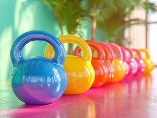 Fitness essentials like kettlebells and resistance bands for home training