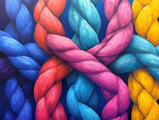 A dynamic visual of intertwined ropes symbolizing teamwork and unity