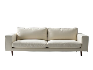 Fototapeta premium A simple interior design concept featuring a white couch sitting on a white floor