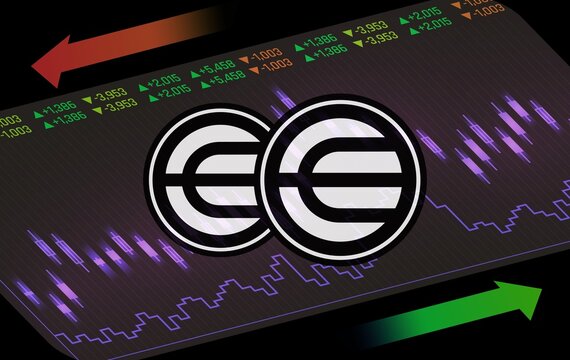 worldcoin-wld cryptocurrency logos on digital background. 3d illustrations.