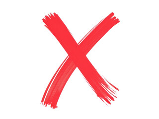 Obraz premium A simple red cross painted on a white background, easy to use in various medical or emergency context