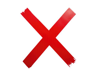 Obraz premium A bold red cross painted on a plain white background