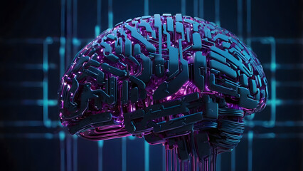 abstract technology background with brain