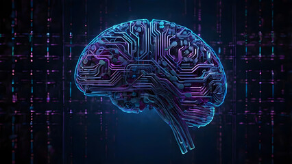 abstract technology background with brain