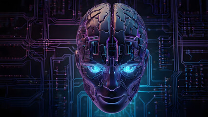 abstract technology background with brain