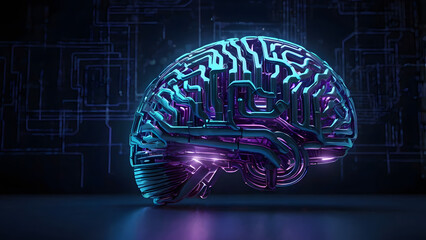 abstract technology background with brain