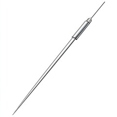 A long metal needle, vector illustration on a white background.