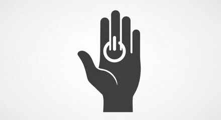 Obraz premium Hand with Power Symbol Gesture Isolated on White Background