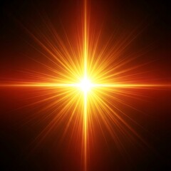 Radiant sunburst in darkness