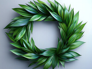 Eternal faith represented by a wreath made from intertwined palm branches