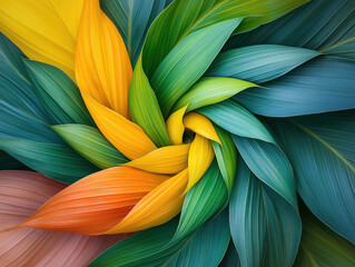 Spiritual spiral of palm leaves seen from above, reflecting divine energy