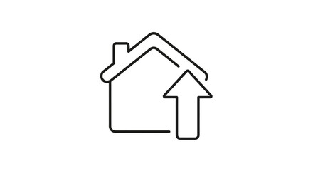 2Home with Arrow Move-In Icon, Relocation & Moving Symbol, New House Entry