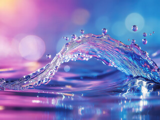 Water droplets tracing a smooth, continuous curved path in motion