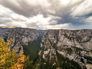 Vikos Gorge dramatic cliffs and canyon landscape, Zagori, Greece
