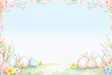 Painting of easter border backgrounds egg celebration.