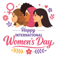 International Women&rsquo;s Day Celebration Flat Vector Illustration