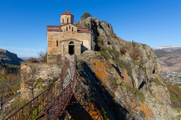View of Shoani Church, a stone medieval Alanian Christian orthodox temple