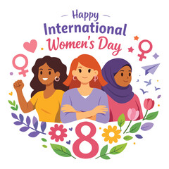 International Women&rsquo;s Day Celebration Flat Vector Illustration