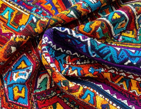 Kalinga textile weave macro in warm tones