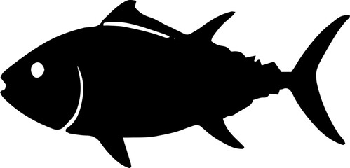 Tuna  fish black silhouette fish vector