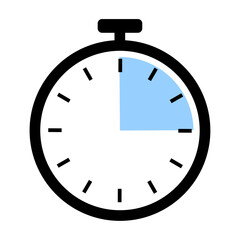 Timer icon showing quarter of the time