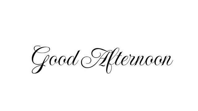 Animated Good Afternoon phase isolated in white background. High quality animation. 