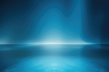 Fototapeta premium Elegant blue abstract background with soft gradient and light reflection, ideal for banner, website header, advertising, and product showcase.