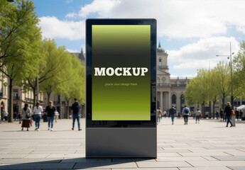 Billboard Outdoor Digital Kiosk Mockup