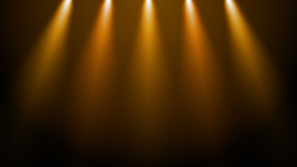 Fototapeta premium golden yellow spot lights ray background ,concert and event and product light social media design element