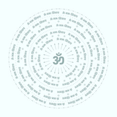 Lord Shiva Om Namah Shivay Mandala for Mahashiaratri with Om Namah Shivay Written In Hindi Language