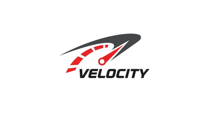 Velocity Logo Design with Speed Elements.