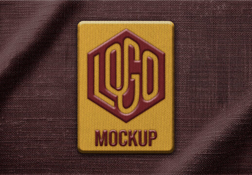 Embroidery Badge Mockup Fabric Apparel