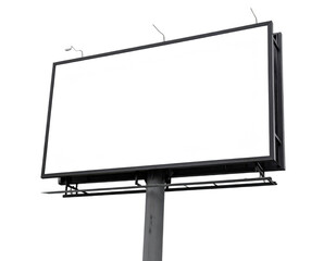 Obraz premium Blank white rectangular street sign or billboard mockup for advertising. Isolated on transparent background