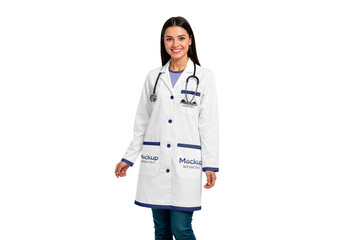 Female Doctor Lab Coat Mockup