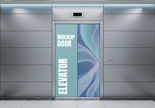 Elevator Door Advertisement Mockup