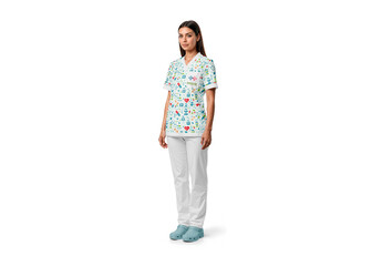 Full Body Uniform Mockup Of A Nurse