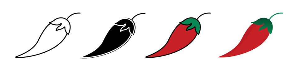 Fototapeta premium chilli icon simple vector outline logo.