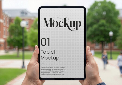 Tablet Mockup In Hand